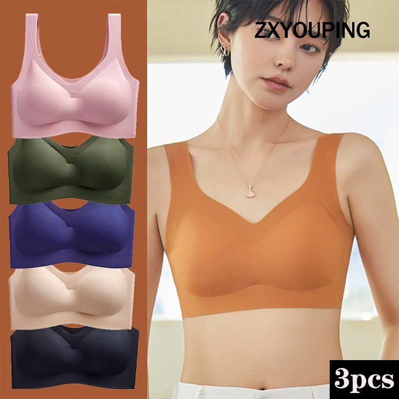 Full Coverage Bra - 3 adet seksi spor sutyen dikişsiz